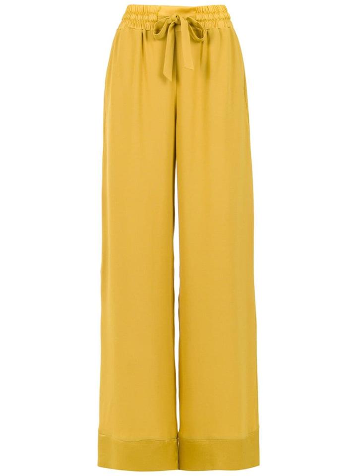 Egrey Drawstring Palazzo Pants - Yellow