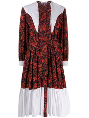 Batsheva Printed Cotton Dress - Red