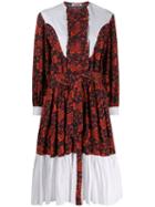 Batsheva Printed Cotton Dress - Red