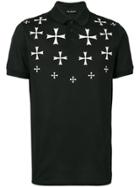Neil Barrett Cross Short-sleeve Polo Top - Black