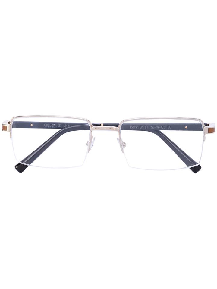 Gold And Wood - Wooden Arm Glasses - Men - Wood/acetate/metal - 55, Brown, Wood/acetate/metal