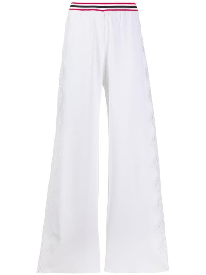 Mrz Embroidered Trim Palazzo Pants - White