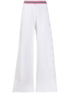 Mrz Embroidered Trim Palazzo Pants - White