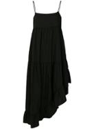 8pm Asymmetric Frill Hem Maxi Dress - Black
