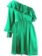 Msgm Ruffled Detail Dress - Green