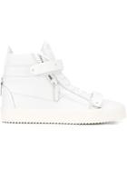 Giuseppe Zanotti Design Trix Hi-top Sneakers, Men's, Size: 43.5, White, Leather/metal Other/rubber