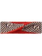 Gucci Gg Stripe Wool Headband - Black