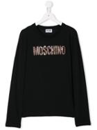 Moschino Kids Teen Rhinestone Logo T-shirt - Black