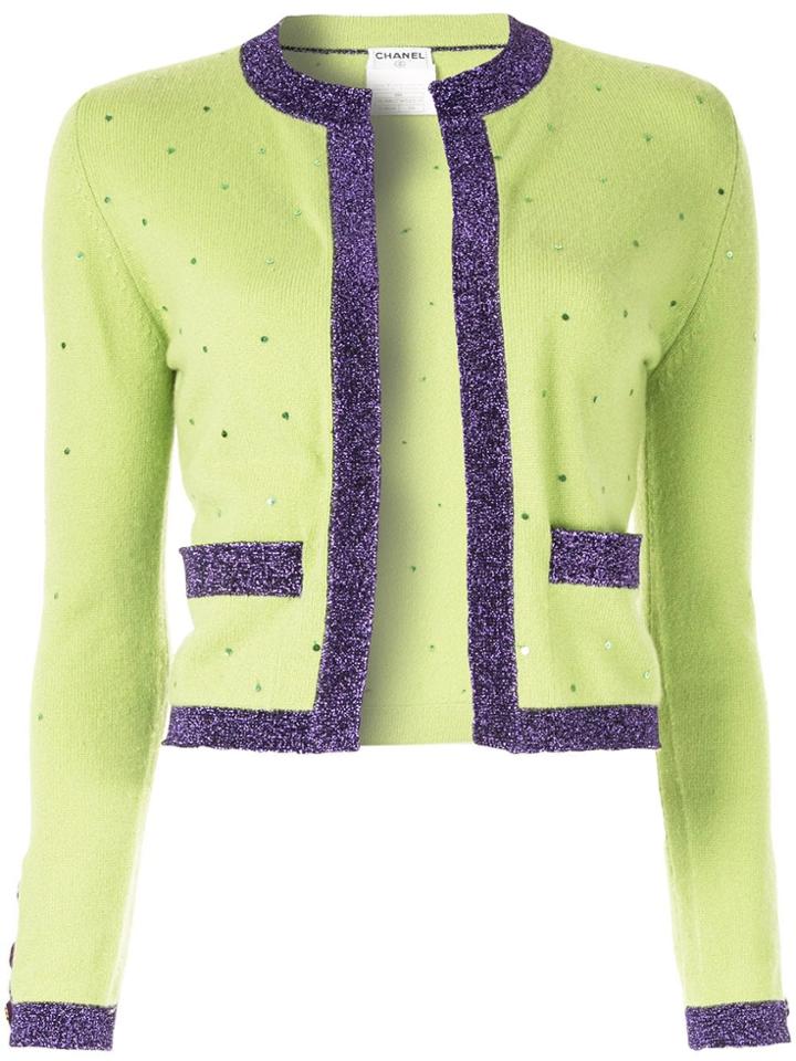 Chanel Pre-owned Chanel Long Sleeve Cardigan - Green