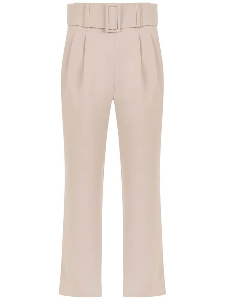 Egrey Belted Cropped Pants - Nude & Neutrals