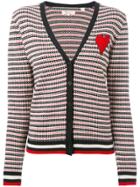 Chinti & Parker Cashmere Jacquard Heart Cardigan - Blue