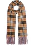 Burberry Colour Block Vintage Check Cashmere Scarf - Neutrals