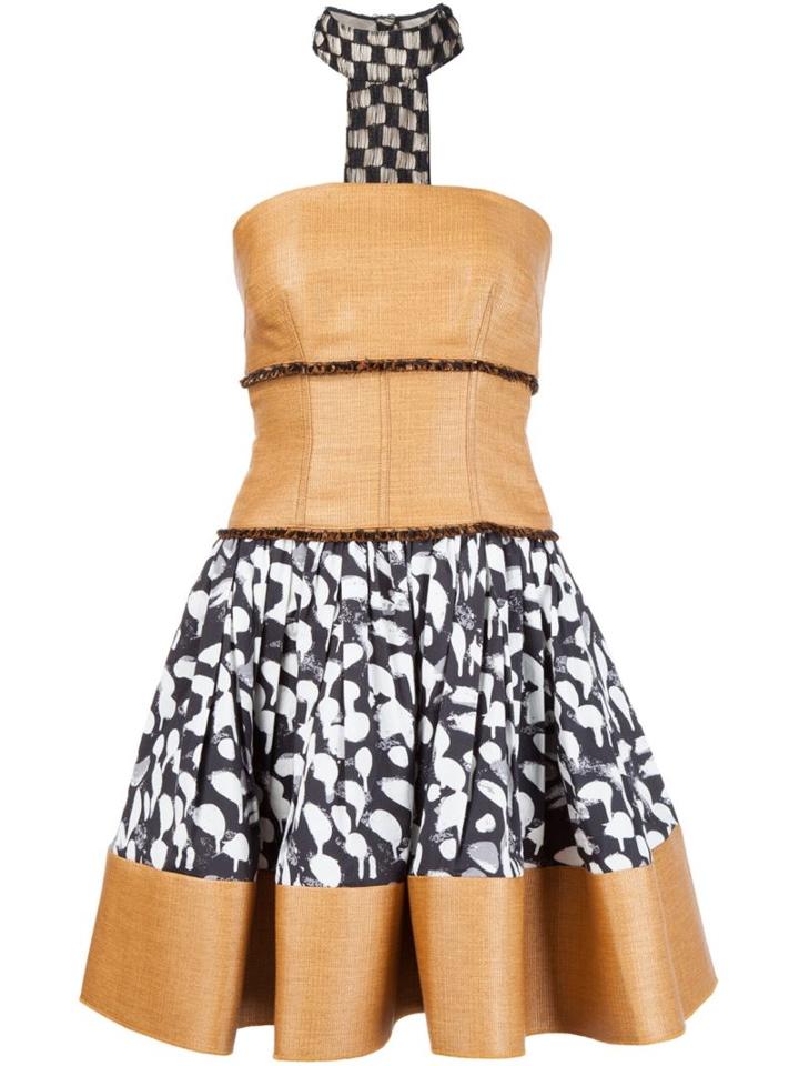 Sophie Theallet Printed Raffia Bustier Dress
