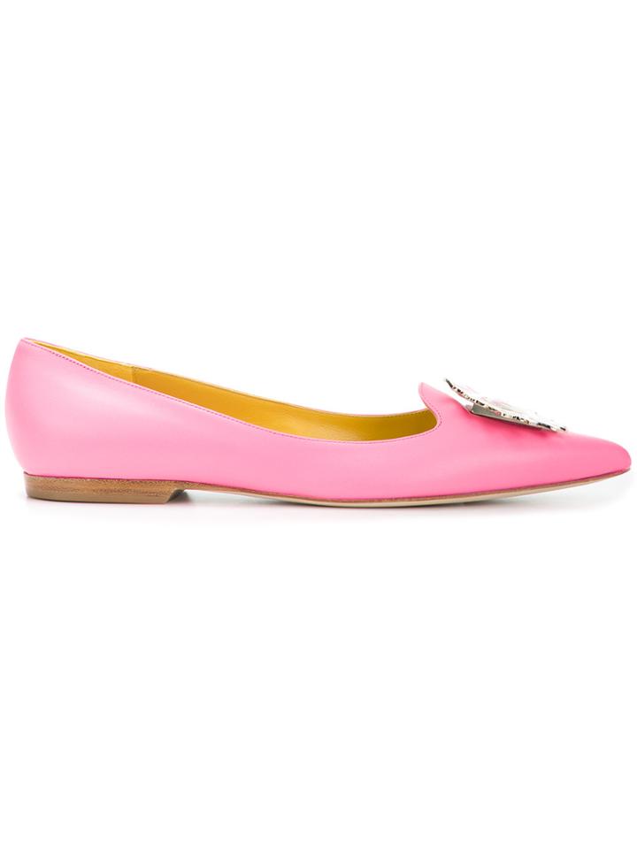 Emilio Pucci Embellished Slippers - Pink & Purple