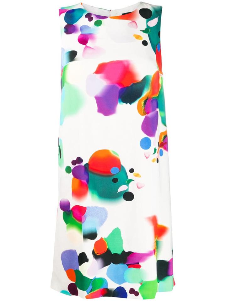 Paule Ka Abstract Paint Pattern Dress - White