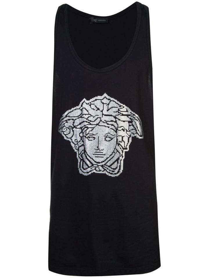 Versace Medusa Embellished Tank Top - Black