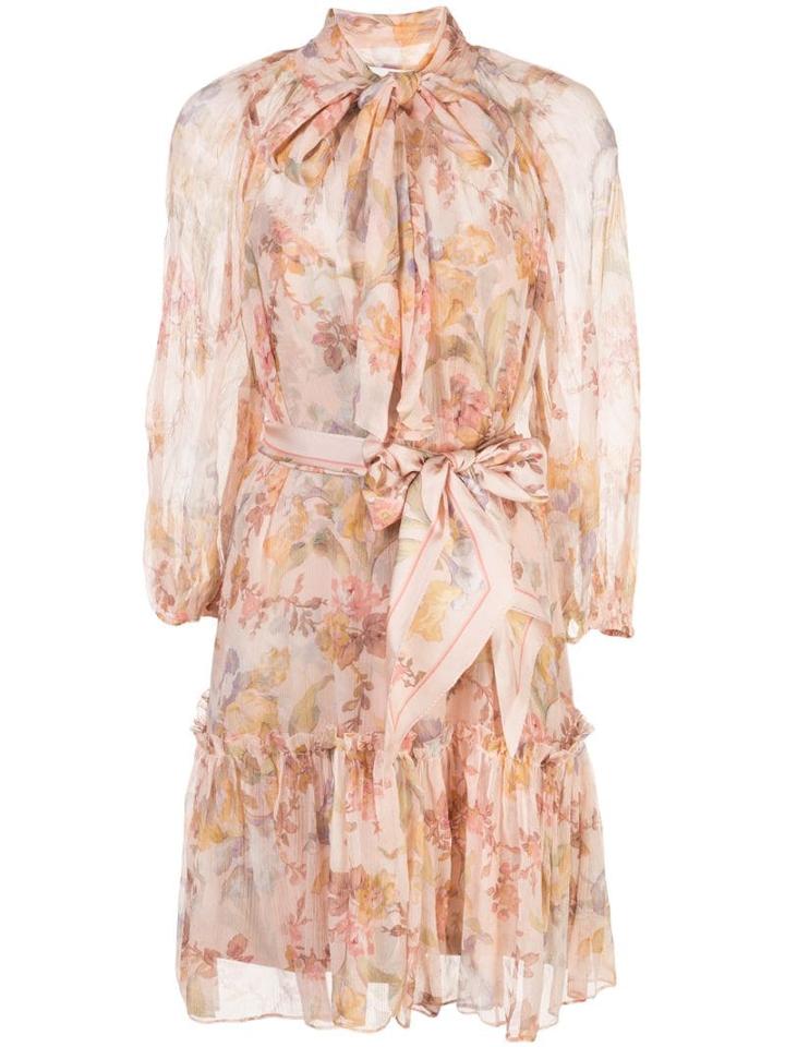 Zimmermann Iris Print Mini Dress - Pink