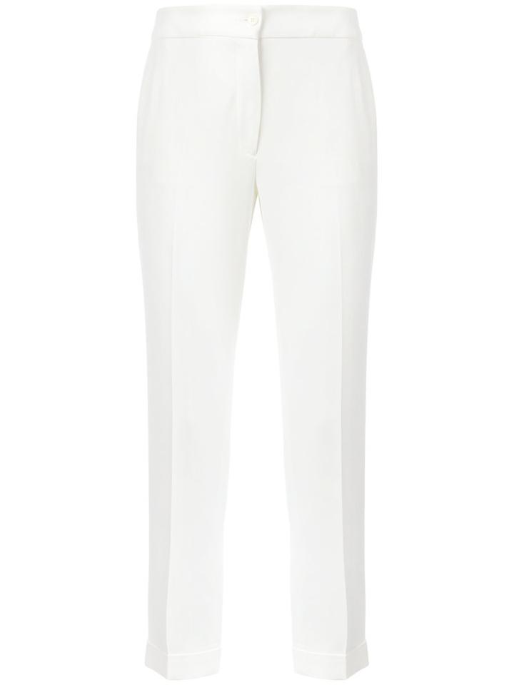 Etro High-waisted Pants, Women's, Size: 44, White, Viscose/acetate/spandex/elastane