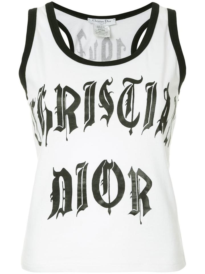 Christian Dior Vintage Printed Tank Top - White