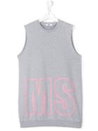 Msgm Kids Sleeveless Sweatshirt, Girl's, Size: 14 Yrs, Grey