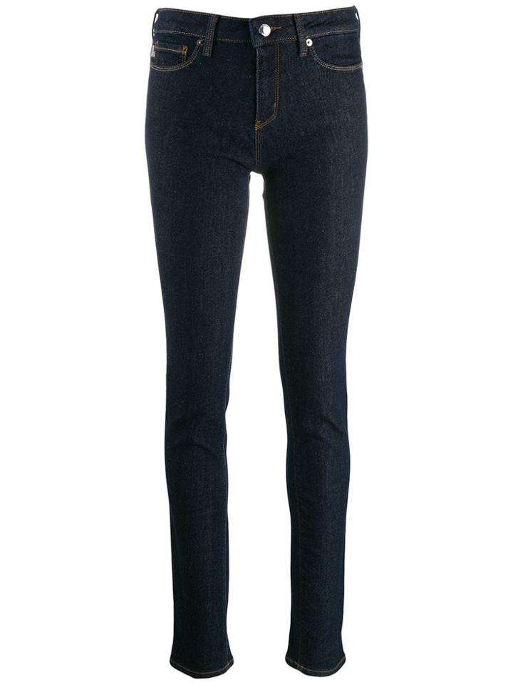 Love Moschino Heart-shaped Plaque Skinny Jeans - Blue