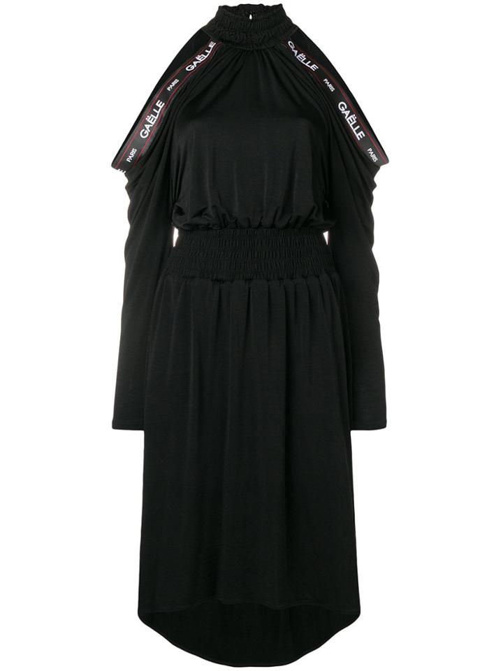 Gaelle Bonheur Cold-shoulder Flared Dress - Black