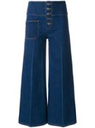 Marc Jacobs Cropped High Waist Trousers - Blue