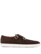 Santoni Sneaker Sole Monk Shoes - Brown