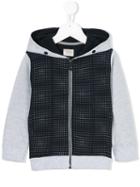 Armani Junior - Hooded Jersey With Small Eagle Pattern - Kids - Cotton/spandex/elastane - 10 Yrs, Blue