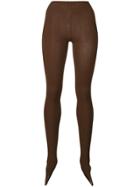 Jacquemus Ribbed Knitted Leggings - Brown