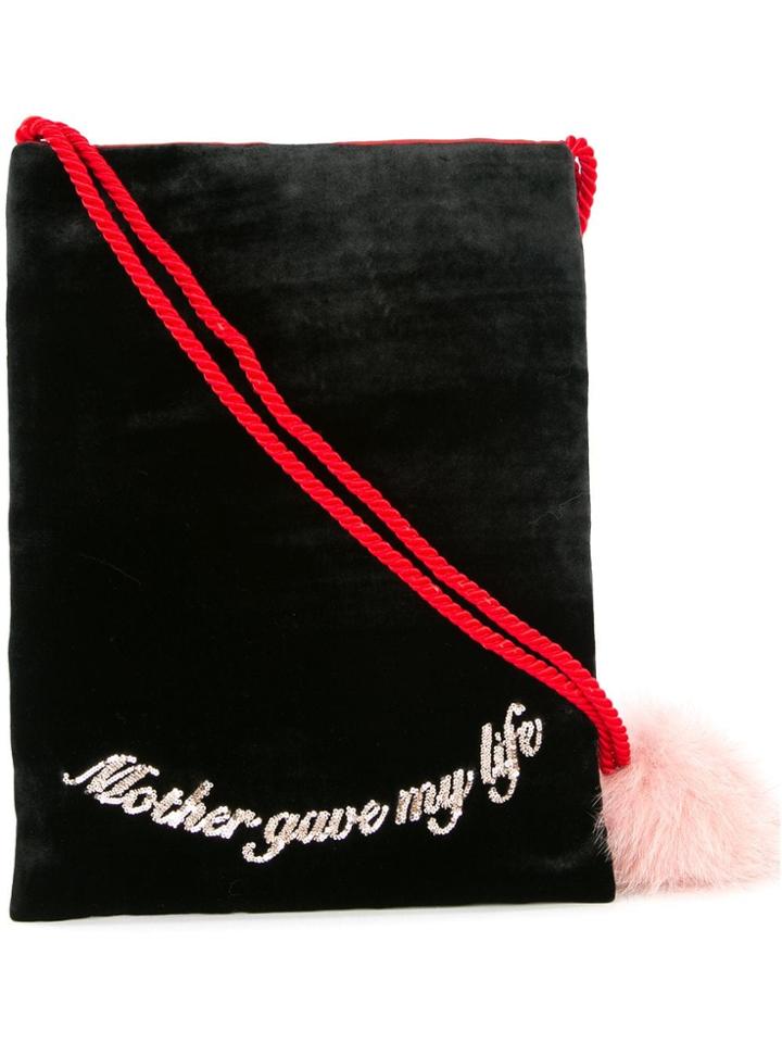 Tu Es Mon Trésor Small Tote Bag - Black