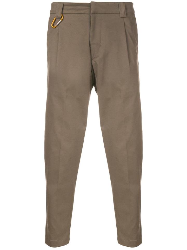 Low Brand Cropped Slim Trousers - Brown