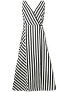 Anna October Striped Midi Dress - Black