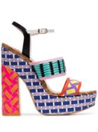 Sophia Webster Celia 140 Woven-leather Platform Sandals -