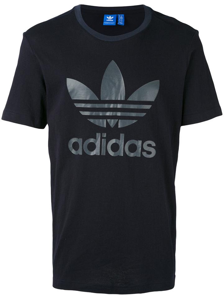 Adidas - Trefoil Logo Print T-shirt - Men - Cotton - S, Blue, Cotton