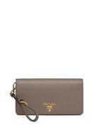 Prada Logo Plaque Saffiano Mini Bag - Grey