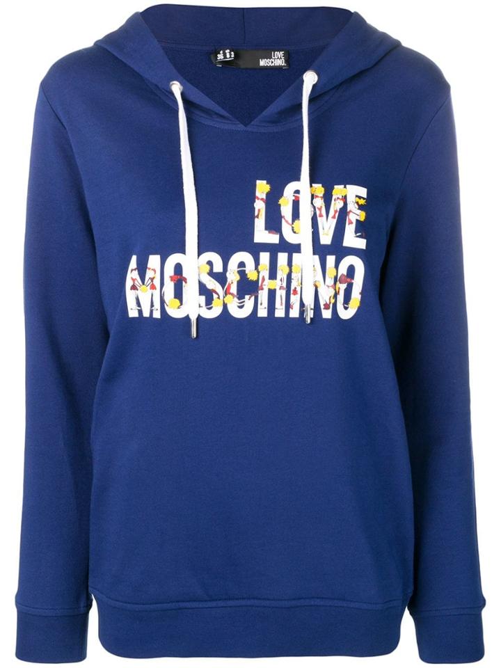 Love Moschino Cheerleader Doll Logo Hoodie - Blue