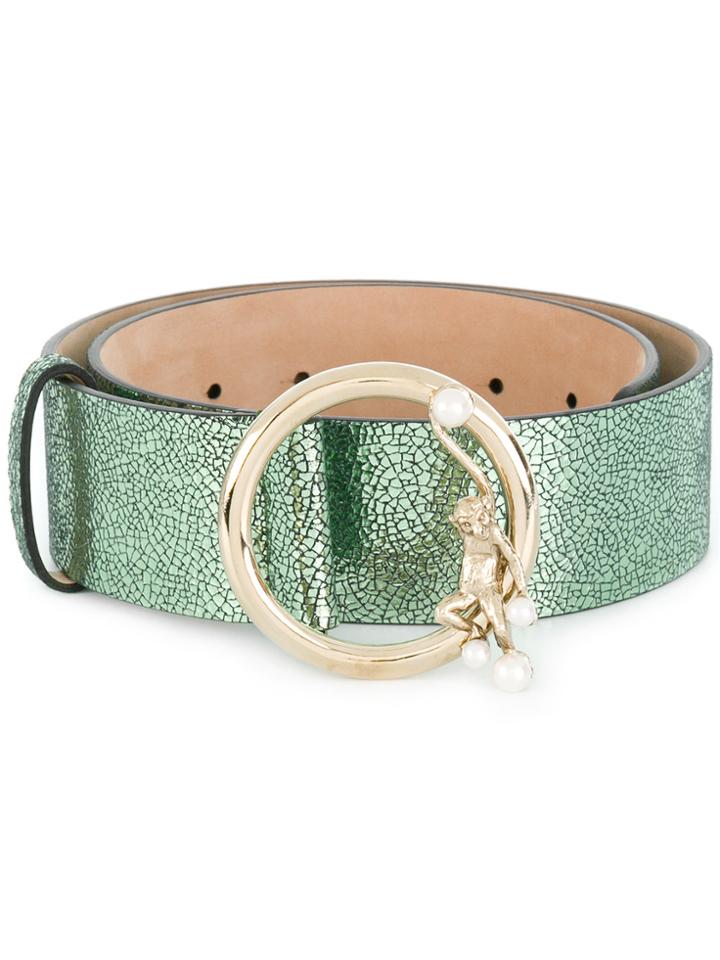 Alberta Ferretti Metallic Buckled Belt