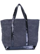 Vanessa Bruno Canvas Sequin-trimmed Tote - Blue