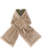 Yves Salomon Army Merino And Nylon Scarf - Neutrals