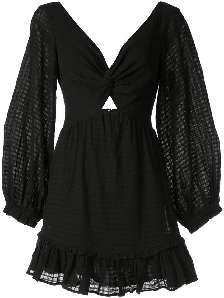 Suboo Crossing Twist Front Mini Dress - Black