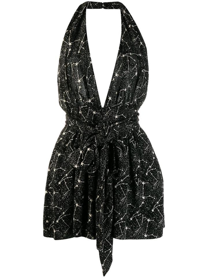 Saint Laurent Constellation Halter-neck Playsuit - Black