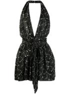 Saint Laurent Constellation Halter-neck Playsuit - Black