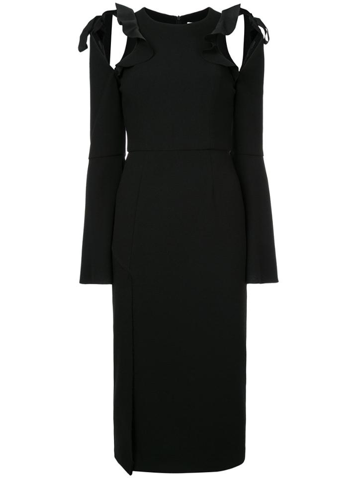 Rebecca Vallance Gigi Ruffle Midi Dress - Black