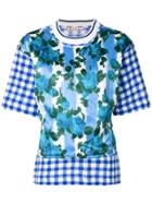 Marni Layered Gingham Floral Blouse - Blue