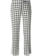 Etro Geometric Print Cropped Trousers, Women's, Size: 48, White, Viscose