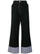 Minki Striped Cuff Wide-leg Trousers - Blue