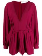 Iro Belted Playsuit - Red