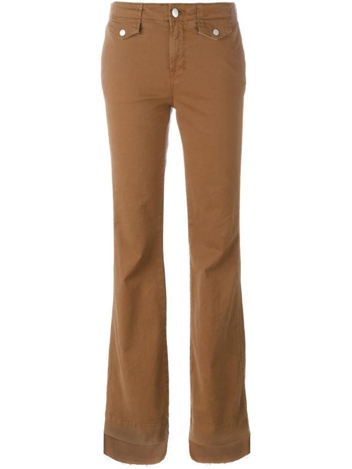 J Brand Flared Trousers, Women's, Size: 24, Brown, Cotton/spandex/elastane