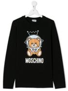 Moschino Kids Teen Astronaut Teddy Bear Top - Black